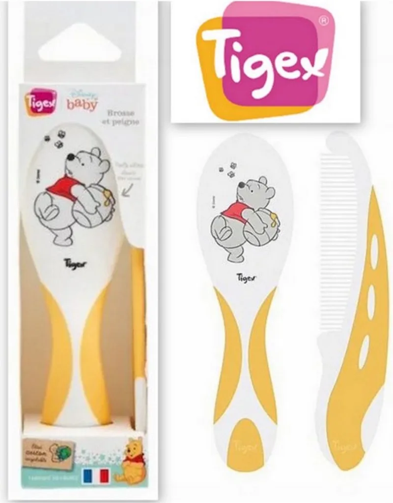 Borstel en kam bi-materialen - Disney Winnie de poeh by Tigex in Yellow – product photo