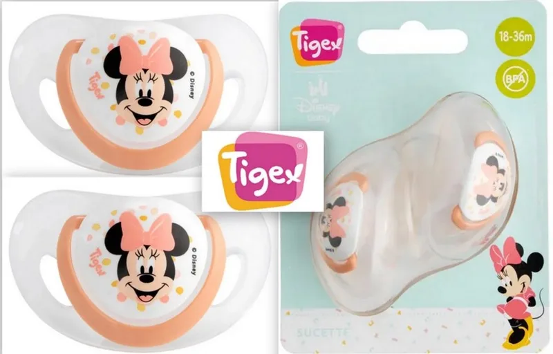 Fopspeen - Minnie Mouse - 18-36 Maanden - 2 Stuks - Siliconen by Tigex in Pink – product photo