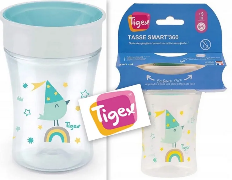 Slimme mok | drinkbeker | 360° | 9+ m | 250 ml | 9+ m van Tigex in Turquoise – productfoto