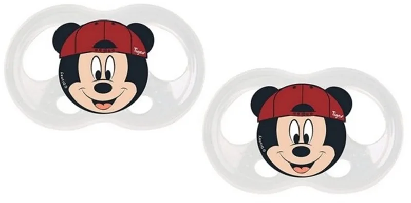Soft Touch Friends fopspeen | siliconen fopspeen | Disney Mickey | 2 stuks 6-18 maanden van Tigex in Rood – productfoto