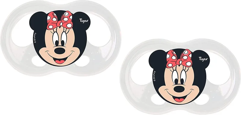 Soft Touch Friends fopspeen | siliconen fopspeen | Disney Minnie | 2 stuks 6-18 maanden van Tigex in Zwart – productfoto