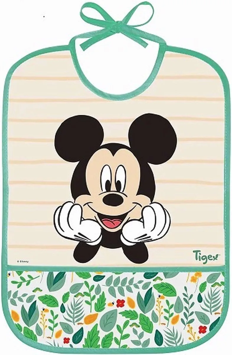Waterdichte Slabbetje | Disney Mickey | Groen | 6 m+ Groen de Tigex en Vert – photo produit