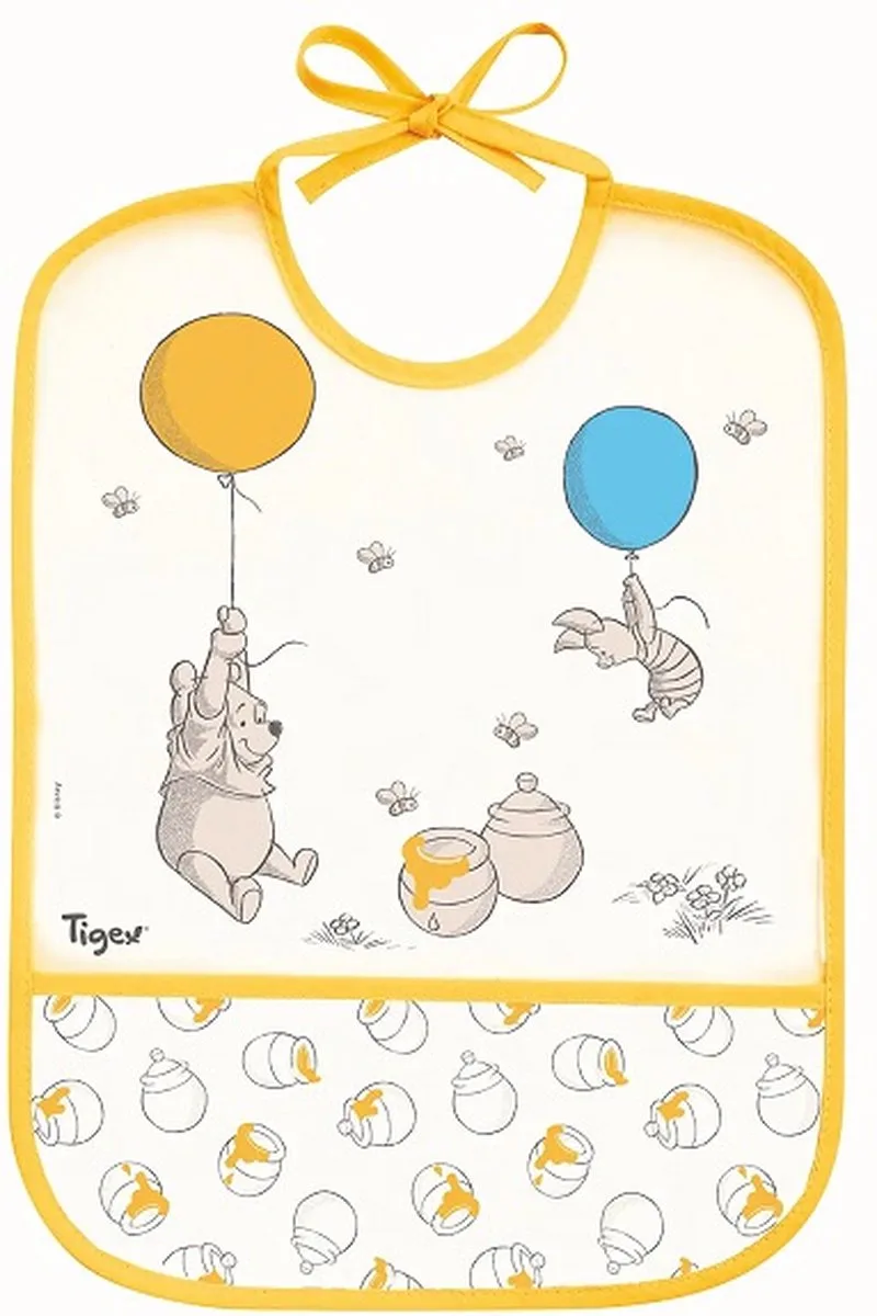Waterdichte Slabbetje | Disney | Winnie de Poeh | transparent- geel | 6 m+ Geel de Tigex en Jaune – photo produit