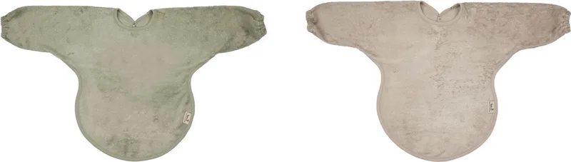 Mouwslab - slab met mouwen - set van 2 - The cuddly softness of bamboo - Whisper Green / Feather Grey by Timboo in Olijf – product photo
