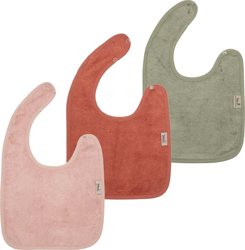 Slab 26x38cm DUBBELLAGIG - set van 3 - The cuddly softness of bamboo - Misty Rose / Sunrise Orange / Whisper Green van Timboo in Roze – productfoto