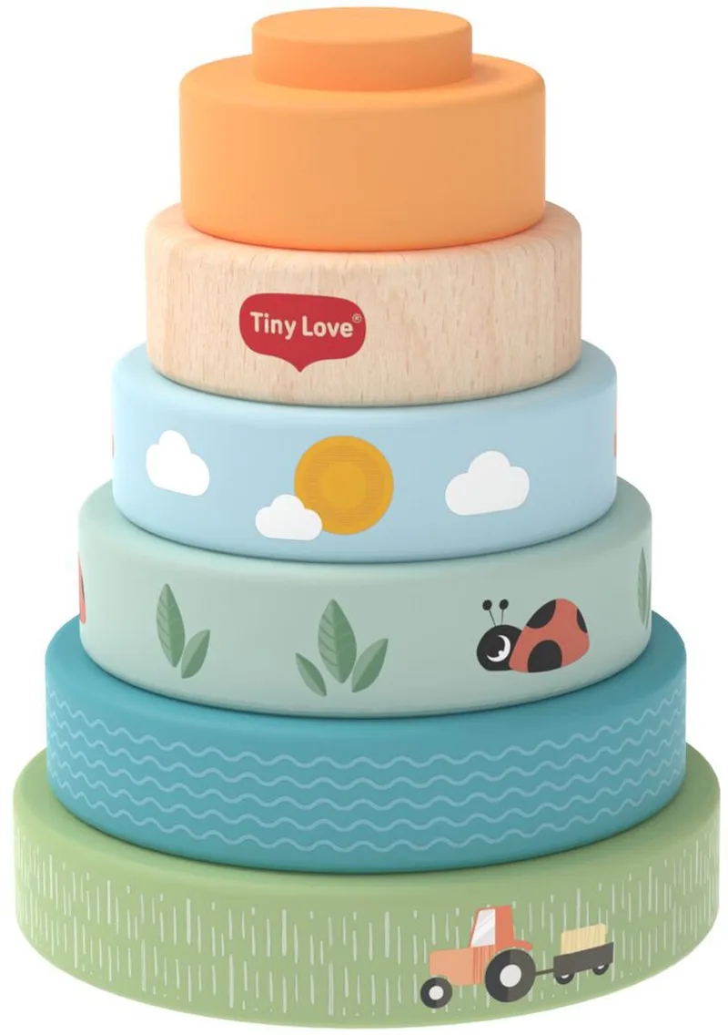 Farmers Funday Stapeltoren - Hout van Tiny Love in Meerkleurig – productfoto