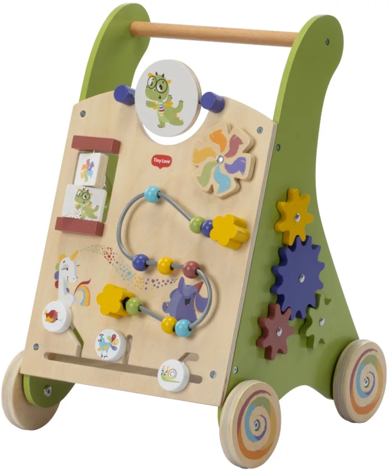 Walk Behind Wooden Activity Loopwagen - 12 interactieve activiteiten - Vanaf 12 maanden van Tiny Love in Born To Party – productfoto