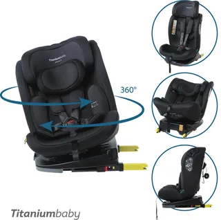 autostoel SMART Lincoln I-Size 360 / 40 cm - 150 cm / Top Tether by Titanium Baby in Black – product photo 1 of 4