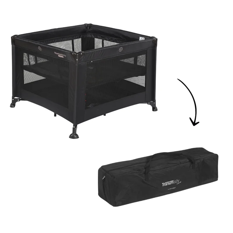 Box/Campingbed Titanium Baby Smart Mason 100x100 Black fra Titanium Baby – produktbillede 1 af 4