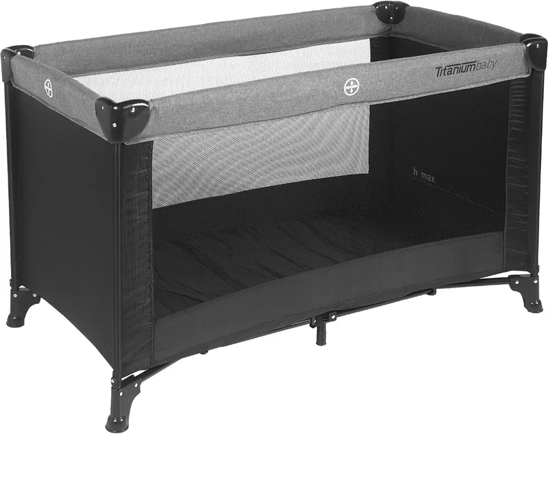 Campingbed 60 X 120 - Zwart / Melange från Titanium Baby i Melange grijs – produktbild