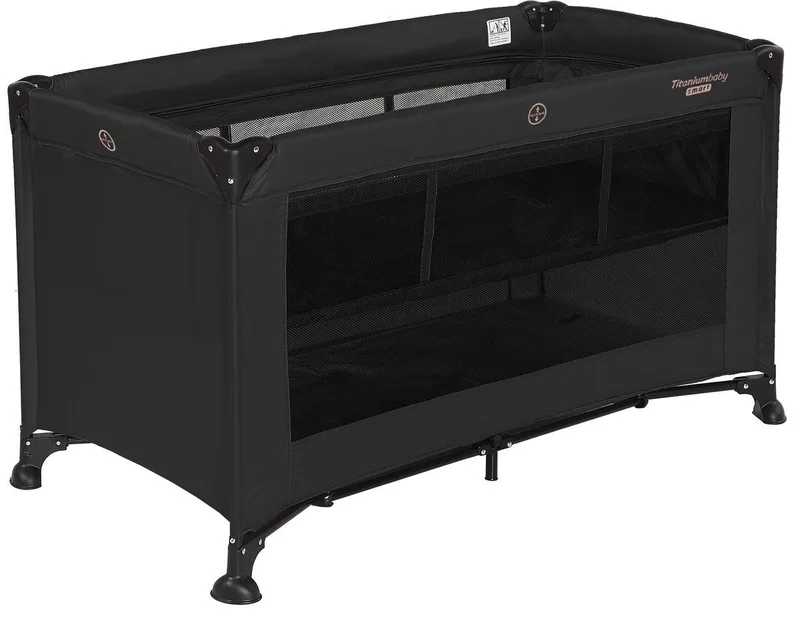 Campingbed SMART Jordan met verhoger 60x120 cm inclusief draagtas von Titanium Baby in Schwarz – Produktfoto 2 von 4