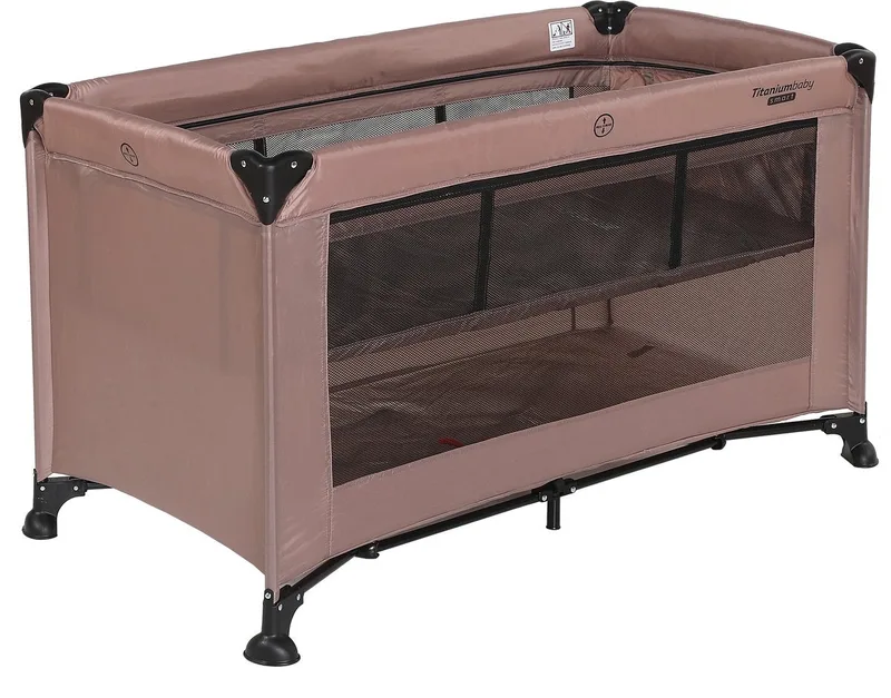 Campingbed SMART Jordan met verhoger 60x120 inclusief draagtas von Titanium Baby in Taupe – Produktfoto 2 von 4