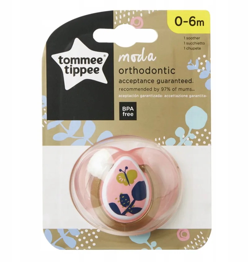 2x Tommee Tippee MODA GIRL Speen 0-6m - Orthodontisch & BPA-vrij van Tommee Tippee – productfoto