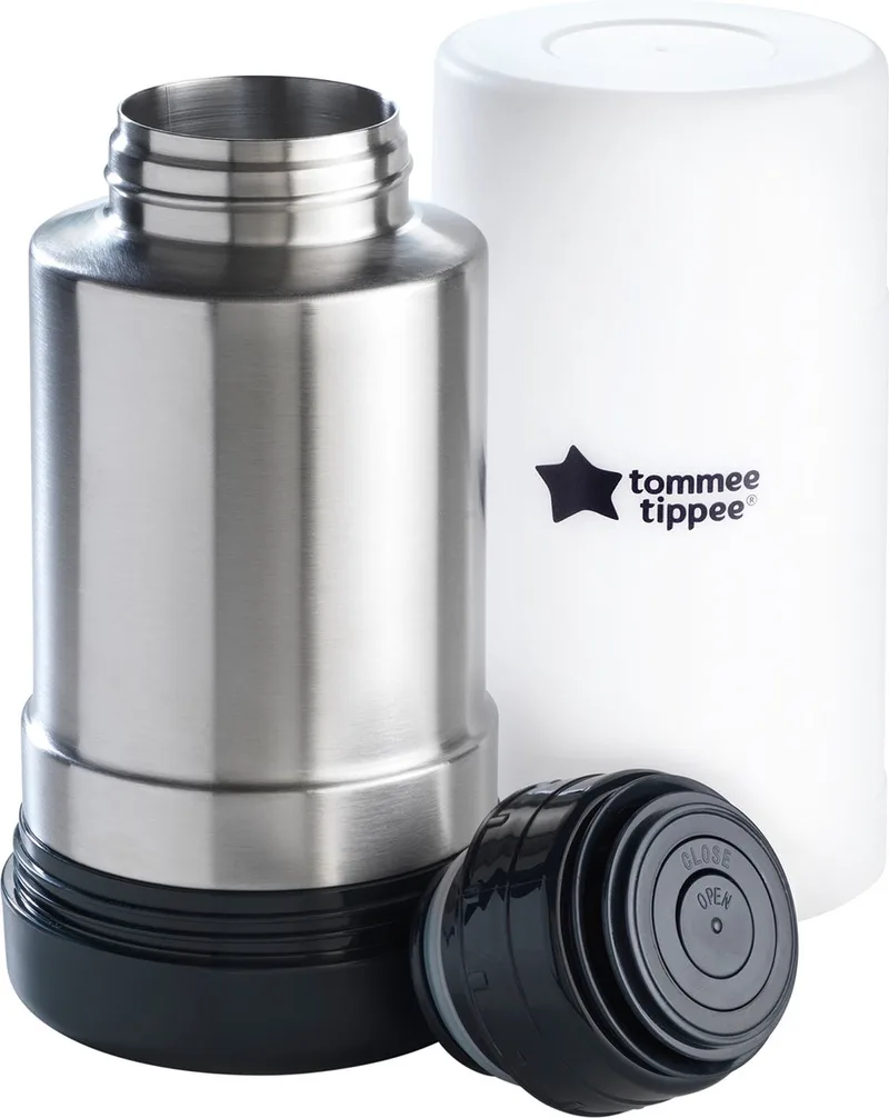 Closer to Nature - draagbare flessen en voedselverwarmer - ideaal voor op reis - thermisch geïsoleerd - roestvrij staal met lekvrij deksel de Tommee Tippee en Grey – photo produit