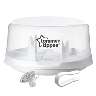 magnetronstoomsterilisator voor zuigflessen en toebehoren - doodt virussen* en 99,9% van de bacteriën - 4 minuten durende sterilisatiecyclus by Tommee Tippee in White, Magnetron sterilisator – product photo 2 of 2