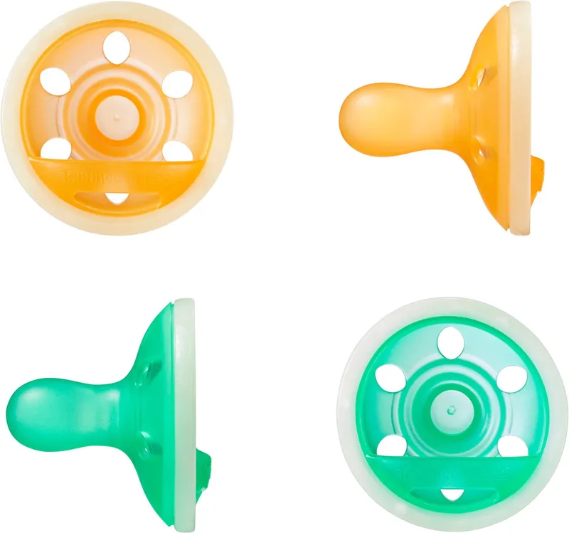 Nacht borstachtige fopspeen - 4 Stuks - 0-6 maanden - op huid lijkende textuur - BPA-vrij de Tommee Tippee en Turquoise – photo produit