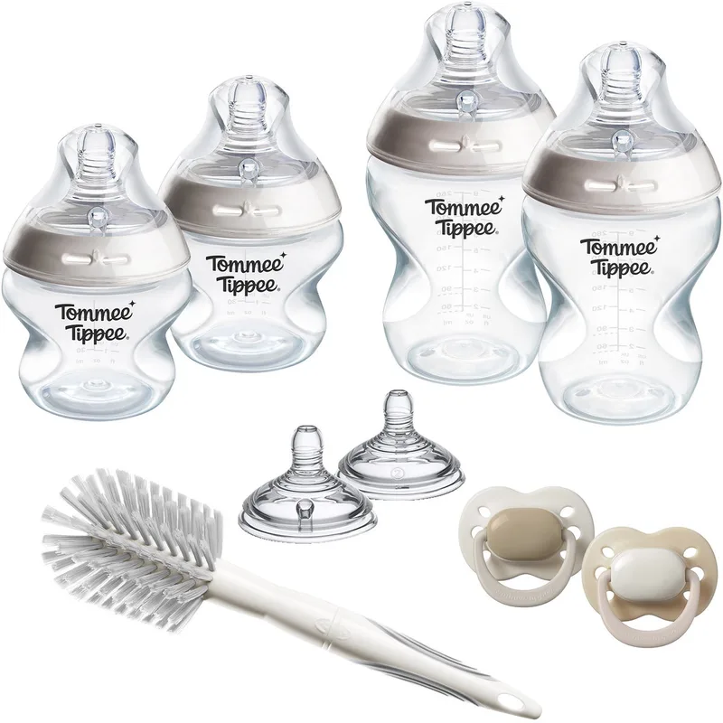 Natural Start Babyflessen en spenen Startersset - flessen van 150 ml en 260 ml voor pasgeboren baby's - 0m+ by Tommee Tippee in Doorzichtig – product photo