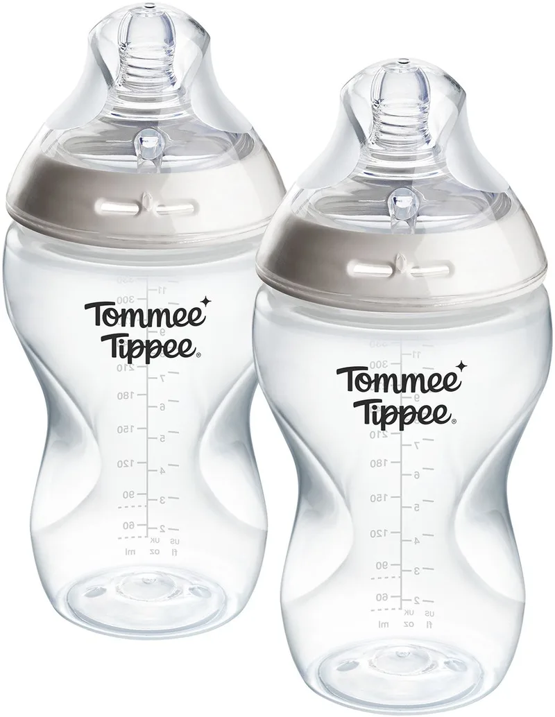 Natural Start Babyflessen - set van 2 x 340ml baby flessen - Medium toevoersnelheid - 3m+ de Tommee Tippee en Doorzichtig – photo produit