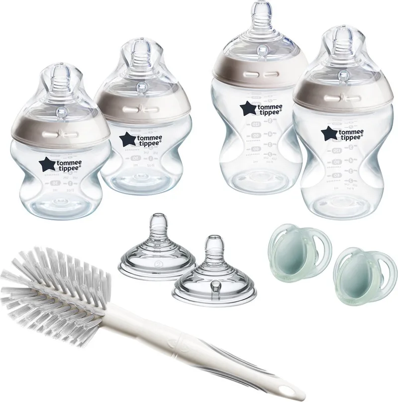 Natural Start Babyflessen Startersset - flessen van 150 ml en 260 ml voor pasgeboren baby's 0m+ - wit by Tommee Tippee in Natural Start – Doorzichtig, Wit – product photo