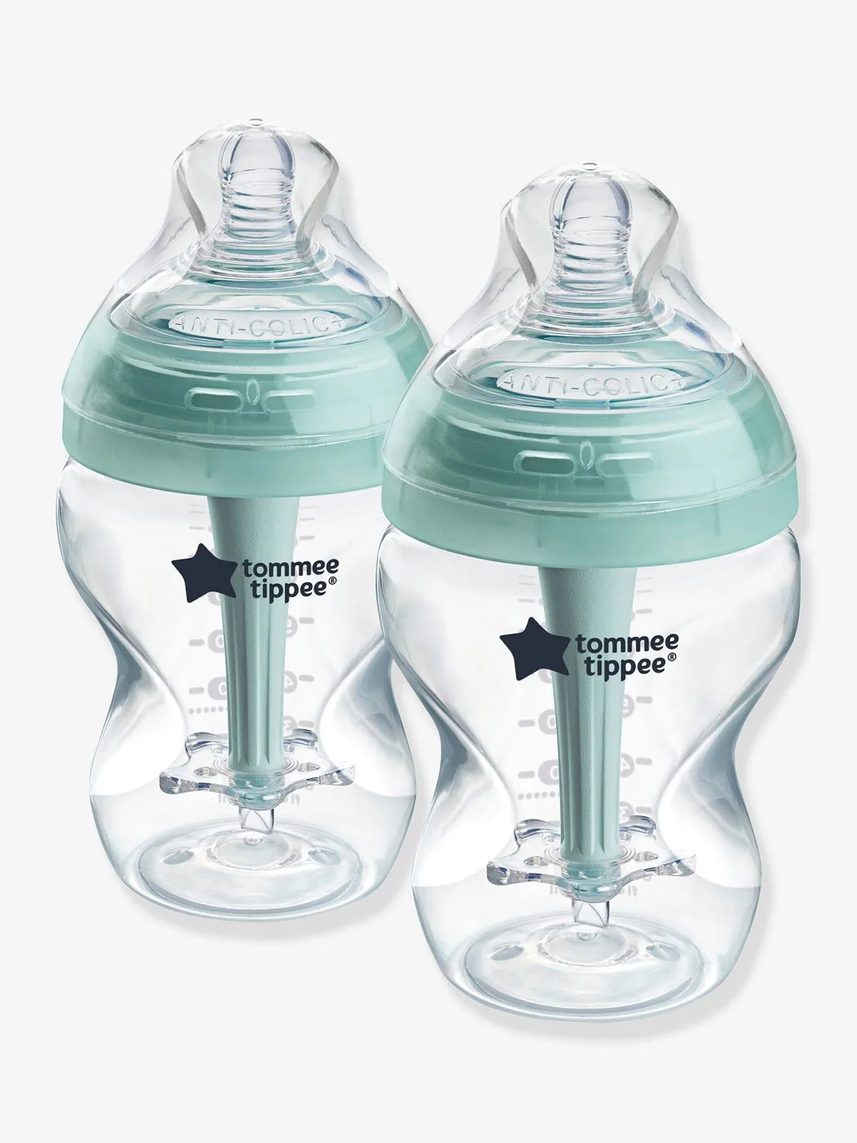 Set van 2 260 ml TOMMEE TIPPEE anti-koliek zuigflessen doorzichtig van Tommee Tippee – productfoto