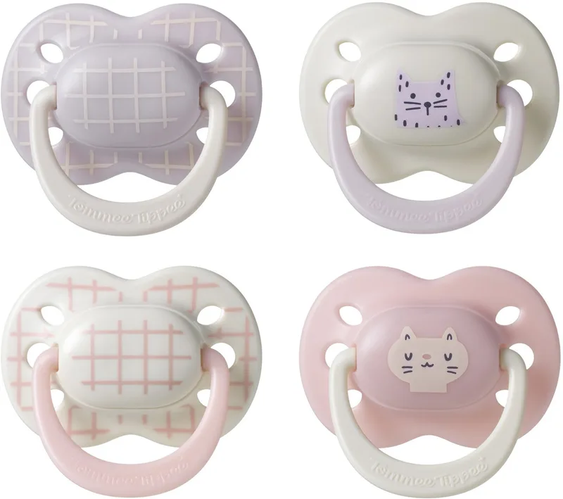 Ultimate Fit-fopspeen - 0-6 maanden - 4 stuks - orthodontische symmetrische speen- 100% BPA-vrij silicone - deco de Tommee Tippee en Rose – photo produit
