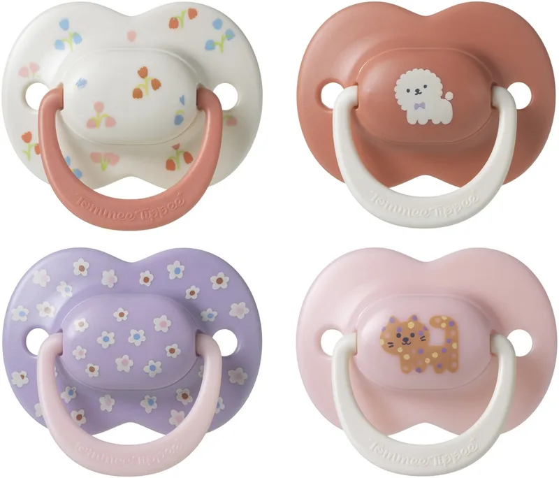 Ultimate Fit-fopspeen - 6-18 maanden - 4 stuks - orthodontische symmetrische speen voor baby's- 100% BPA-vrij silicone - deco de Tommee Tippee en Rose – photo produit