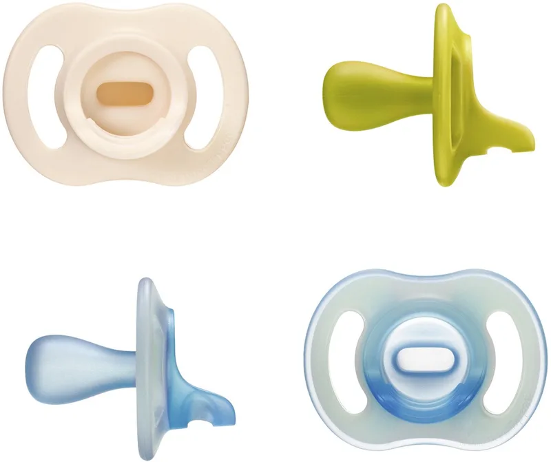 Ultra-light StayPut Dag et Nacht fopspenen - 6-18 maanden - set van 4 - glow in the dark fopspeen uit één stuk de Tommee Tippee en Beige – photo produit