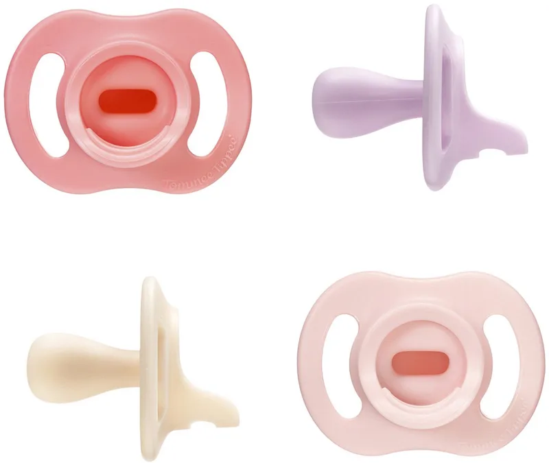 Ultra-light StayPut fopspeen - 0-6 maanden - set van 4 - silicone fopspeen uit één stuk van Tommee Tippee in Roze – productfoto
