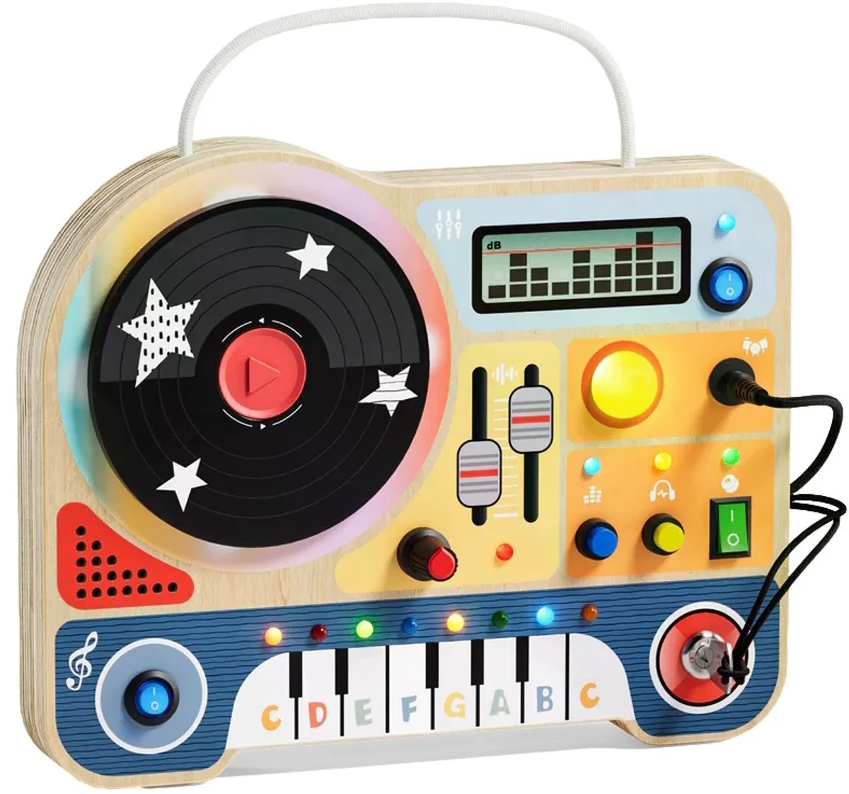 Busy Board Houten DJ Activiteiten Bord van Topbright in Meerkleurig – productfoto