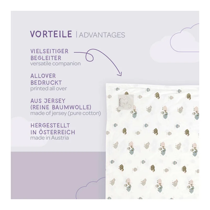 Babydecke Jersey van Träumeland in Wit, 100 × 75 × 2 mm – productfoto 3 van 3