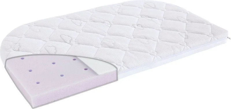 Babymatratze Kleine Matratze Brise Light, 42x80, 43x85cm und weitere Größen, Träumeland, 6 cm hoch, Matratze, abgerundet, Allergiker geeignet (Hausstauballergiker) van Träumeland in Wit – productfoto 1 van 5