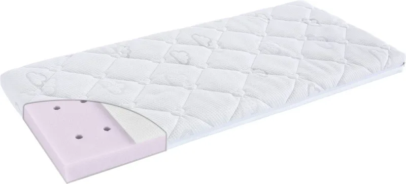 Babymatratze Kleine Matratze Brise Light, 42x80, 43x85cm und weitere Größen, Träumeland, 6 cm hoch, Matratze, abgerundet, Allergiker geeignet (Hausstauballergiker) fra Träumeland i Hvid – produktbillede 1 af 5