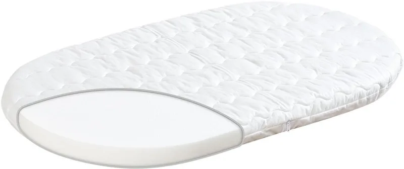 Babymatratze Kleine Matratze Wash, Träumeland, 5 cm hoch, oval fra Träumeland i Hvid – produktbillede 1 af 5