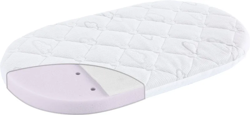 Babymatratze Light passend für Hartan - 33 x 78 x 6 cm, oval, Träumeland, 6 cm hoch, (1-tlg) fra Träumeland i Hvid – produktbillede