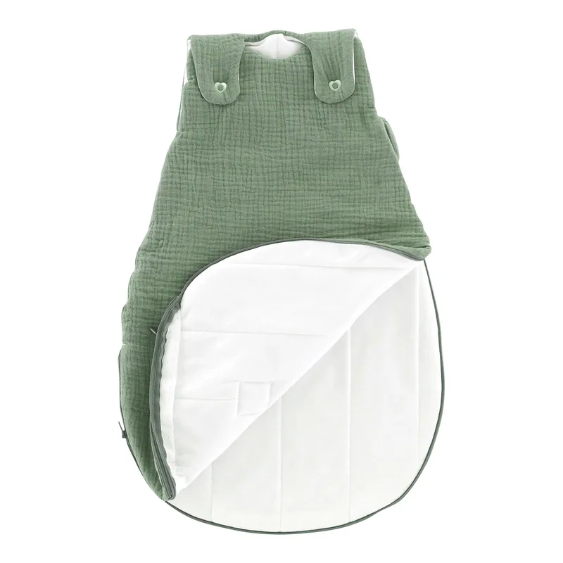 Ganzjahresschlafsack Liebmich Baumwollmusselin 2.5 TOG von Träumeland in Grün – Produktfoto