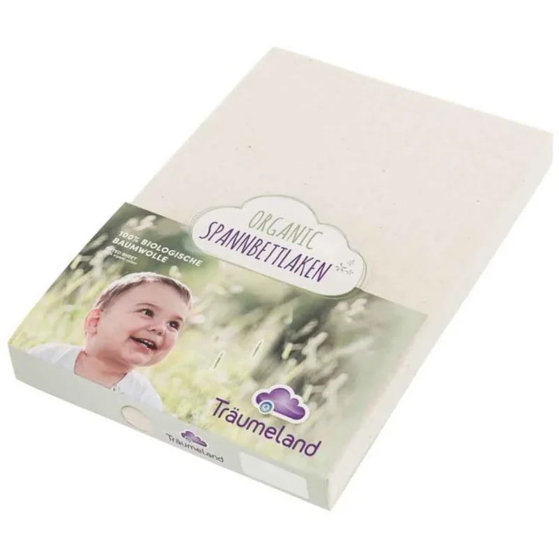 Hoeslaken voor Wieg 40x90cm - Bio-Katoen/Off White von Träumeland – Produktfoto