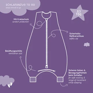 Sommer-Sleepoverall Light TO GO 0.5 TOG by Träumeland in Green – product photo 3 of 3
