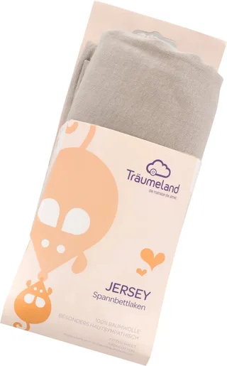 Spannbettlaken Spannbettlaken Bio-Baumwolle, Jersey, Gummizug: rundum, (1 Stück), mit Elasthan van Träumeland in Grijs – productfoto 1 van 2