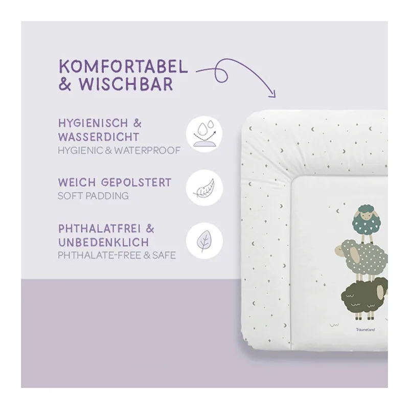 Wickelauflage 75x85 cm von Träumeland in Weiß, 85 × 5 mm – Produktfoto 2 von 2
