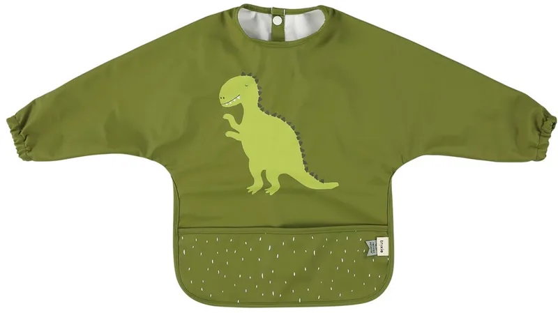 Afwasbare slab met mouwen - Mr. Dino - Voor Baby's en Kleuters 2-4jaar - Makkelijk schoon te maken - Groen by Trixie in Mr. Dino – product photo