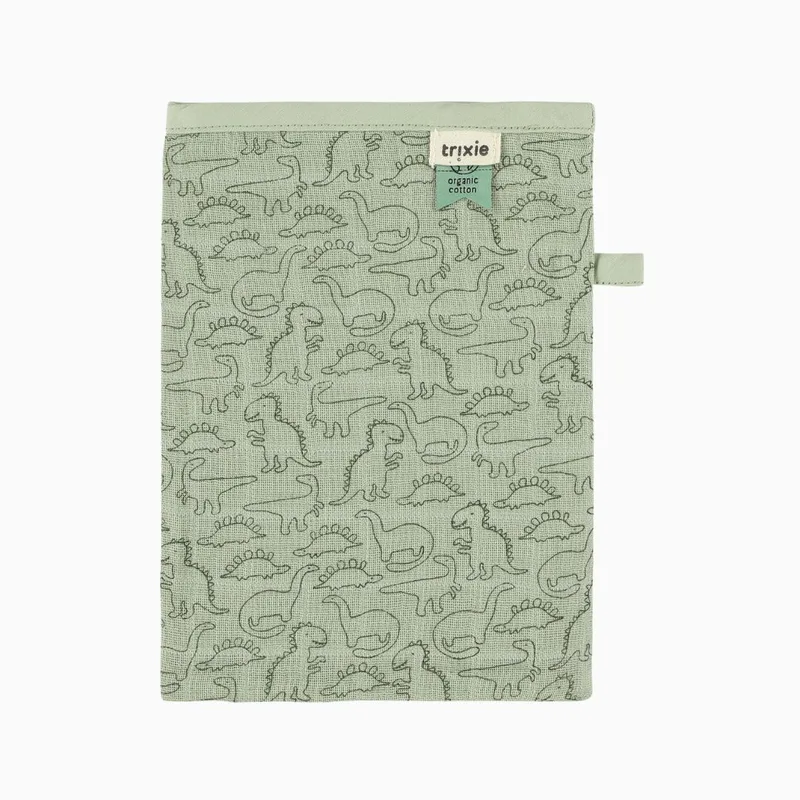 baby washandjes 3-pack - zachte tetra Daring Dino. van Trixie in Groen – productfoto 4 van 4