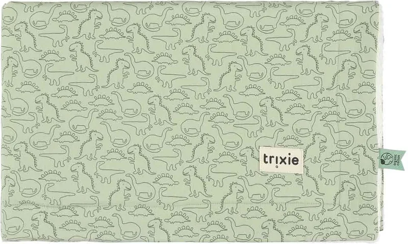 babydeken groen fleece 75x100cm - Daring Dino knuffeldeken. by Trixie in Multicolour – product photo