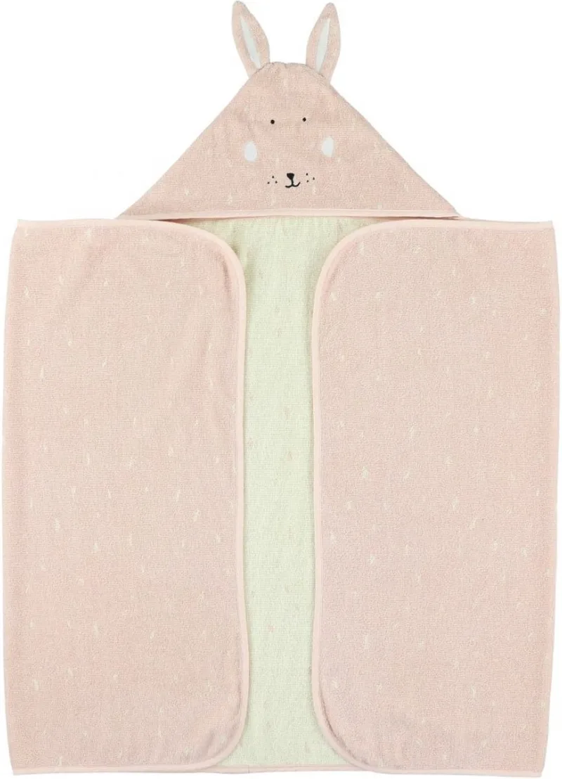 Badcape - 70x130cm - 100% Biologisch Katoen - Hooded Towel - Handig formaat de Trixie en Mrs Rabbit – photo produit