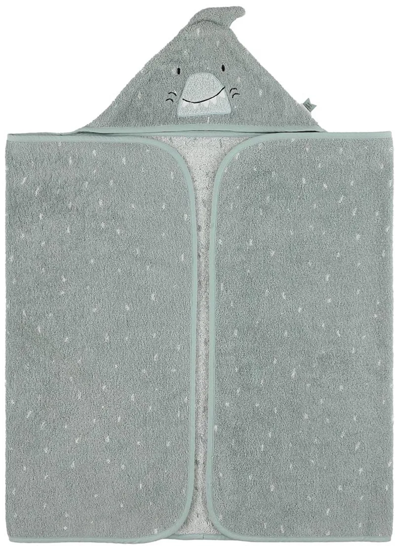 Badcape - Mr. Shark - 70x130cm - 100% Biologisch Katoen - Hooded Towel - Handig formaat de Trixie en Mr. Shark – photo produit