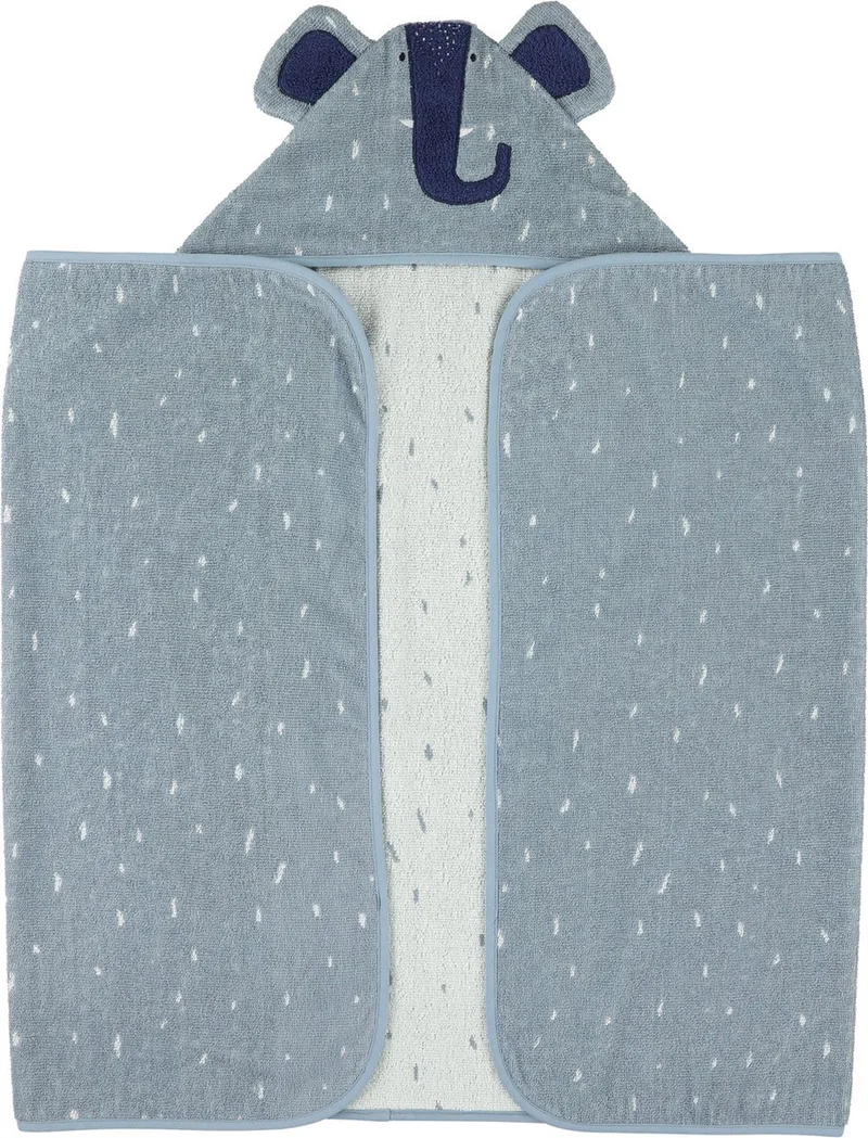 Badcape - Mrs. Elephant - 75x75cm - 100% Biologisch Katoen - Hooded Towel - Handig formaat de Trixie en Mrs. Elephant – photo produit