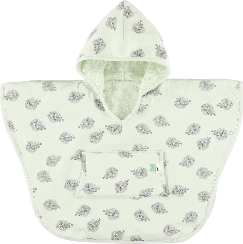 Badponcho Blowfish Junior Katoen 2/4 Jaar van Trixie in Mintgroen – productfoto