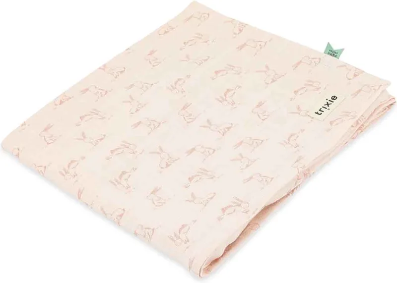 hydrofiele doek babytextiel 110x110cm Rosy Rabbit roze katoen. de Trixie en Multicolore – photo produit