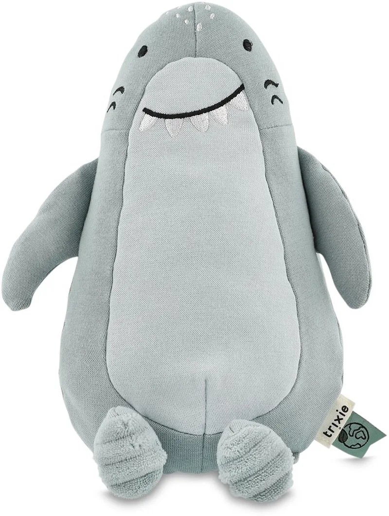 Knuffel Mr. Shark - 0m+ - Leuk als geboortegeschenk - Gerecycleerde stof de Trixie en Bleu – photo produit