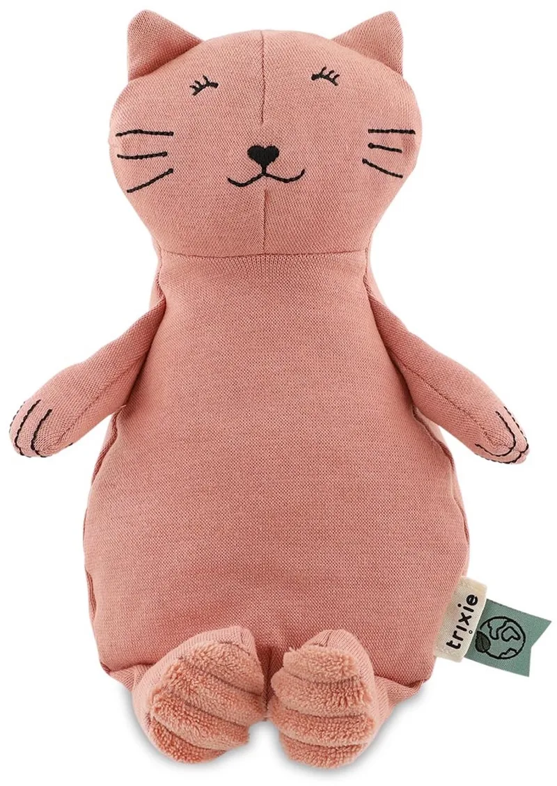Knuffel Mrs. Cat - 0m+ - Leuk als geboortegeschenk - Gerecycleerde stof by Trixie in Pink – product photo