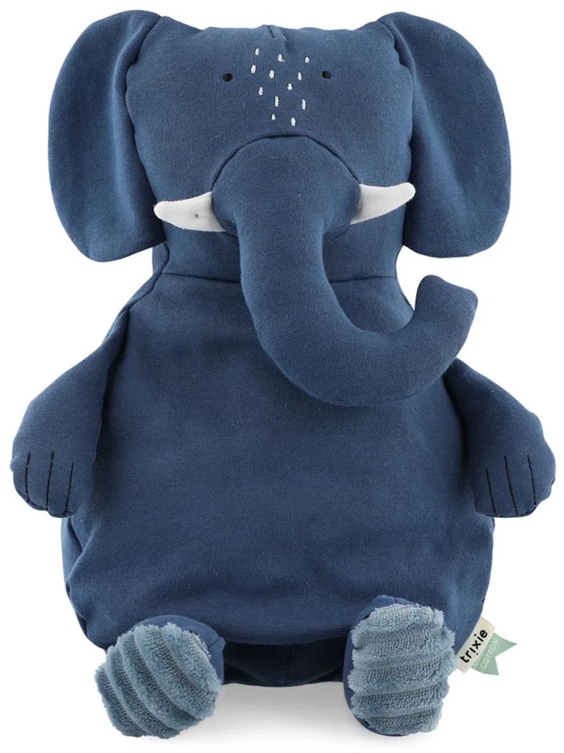 Knuffel - Mrs. Elephant - Dieren Pluche - Olifant - Eerste knuffel voor Baby - 100% biologisch katoen - Groot by Trixie in Blue – product photo